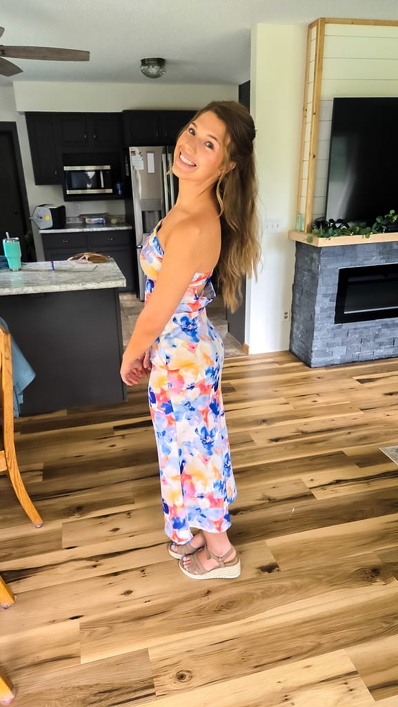 floral midi straples tube dress